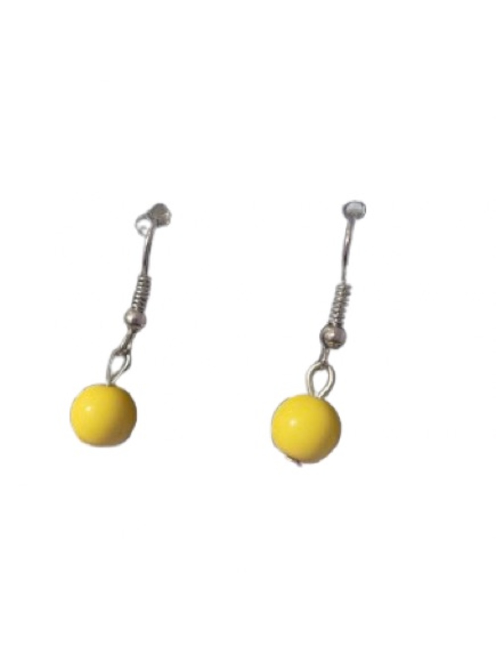 Hand Crafted Yellow Bead Dangle Earrings